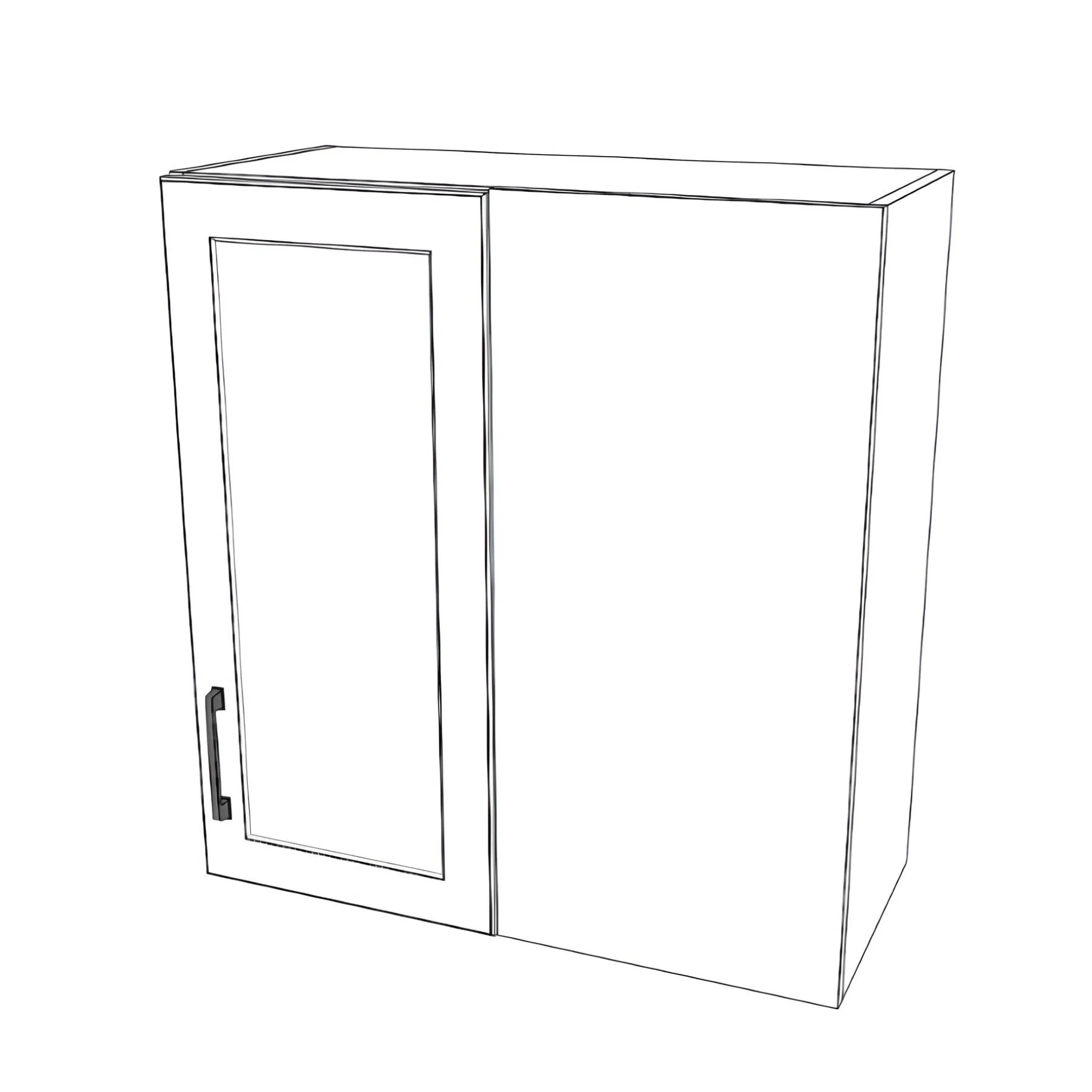 28" Wide 30" High Blind Corner Wall Cabinet - Door on Left Side - Painted Doors