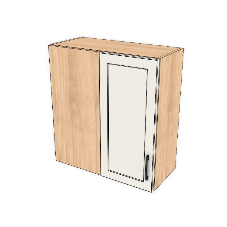28" Wide 30" High Blind Corner Wall Cabinet - Door on Right/Left Side - (Ply Wood Boxes - Thermofoil Doors)