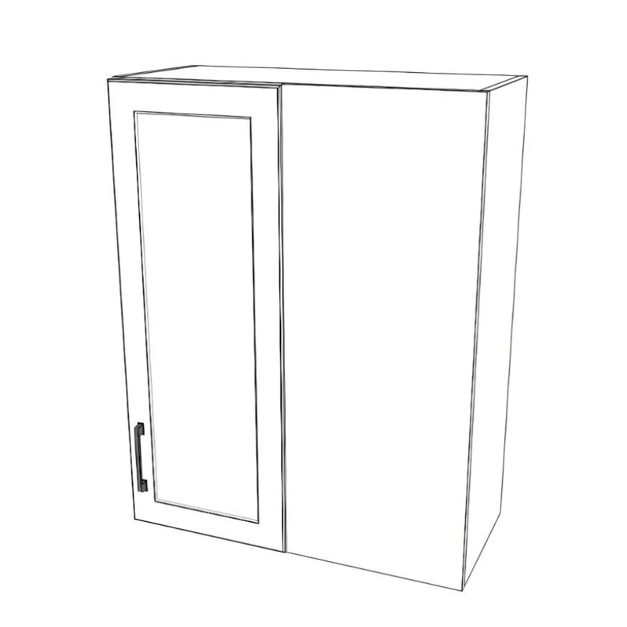 28" Wide 36" High Blind Corner Wall Cabinet - Door on Left Side - Painted Doors