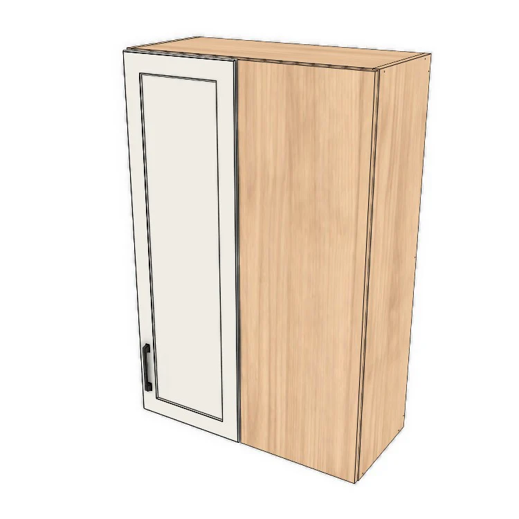 28" Wide 42" High Blind Corner Wall Cabinet - Door on Right/Left Side - (Hardrock Maple Melamine Boxes - Thermofoil Doors) - Image 2