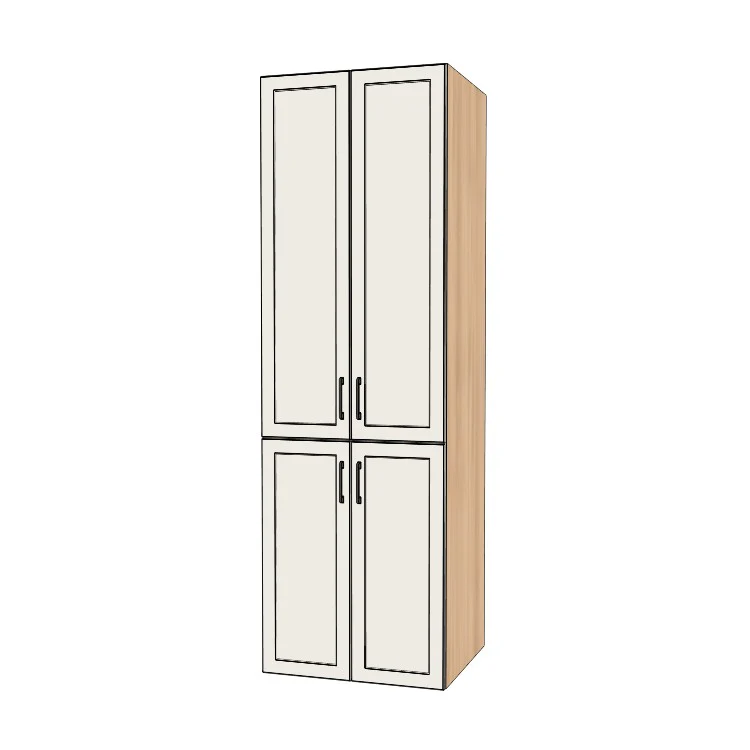 28" Wide Tall Pantry Cabinet - (Hardrock Maple Melamine Boxes - Thermofoil Doors) 24 D