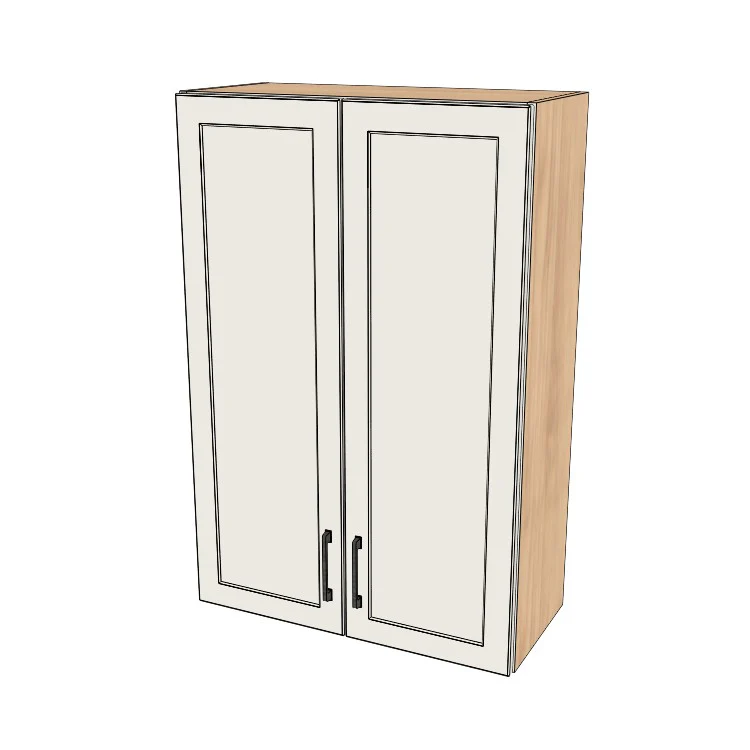 28" Wide x 42" High Wall Cabinet - (Hardrock Maple Melamine Boxes - Painted Doors)