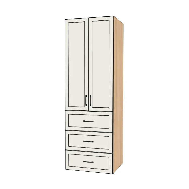 29" Wide Tall Pantry Cabinet with Drawer - (Ply Wood Boxes - Painted Doors) 24 D
