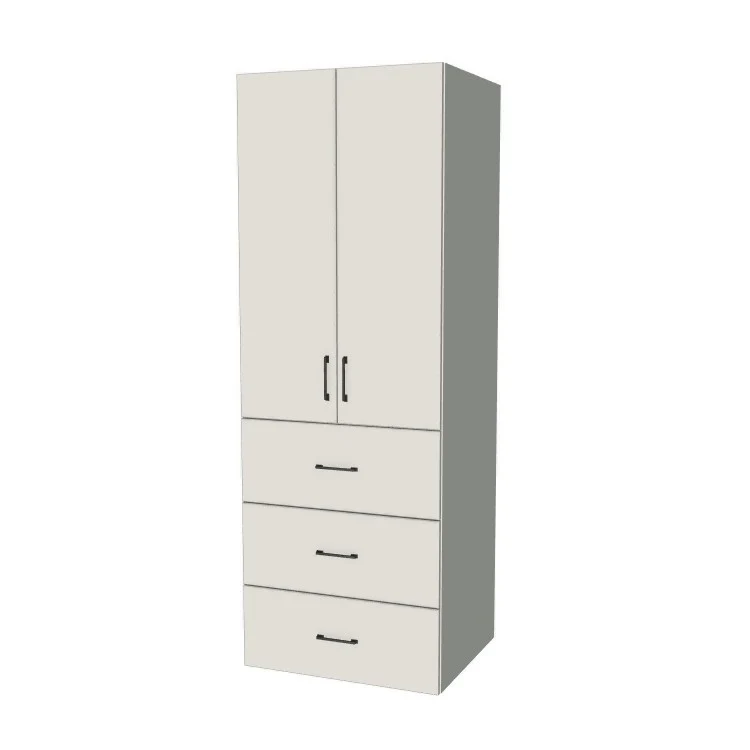 29" Wide Tall Pantry Cabinet with Drawer - (White Melamine Boxes - Flat Panel Doors) 24 D