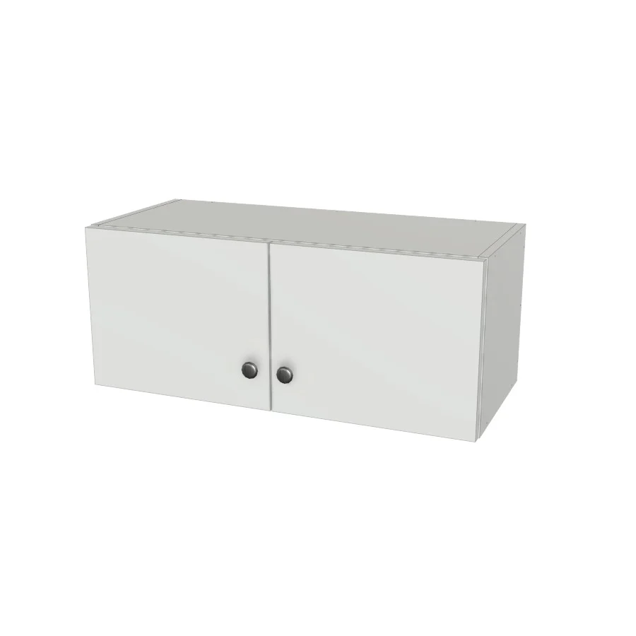 29" Wide x 12" High Wall Cabinet - (White Melamine Boxes - Flat Panel Doors)