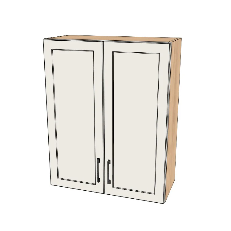 29" Wide x 36" High Wall Cabinet - (Hardrock Maple Melamine Boxes - Painted Doors)
