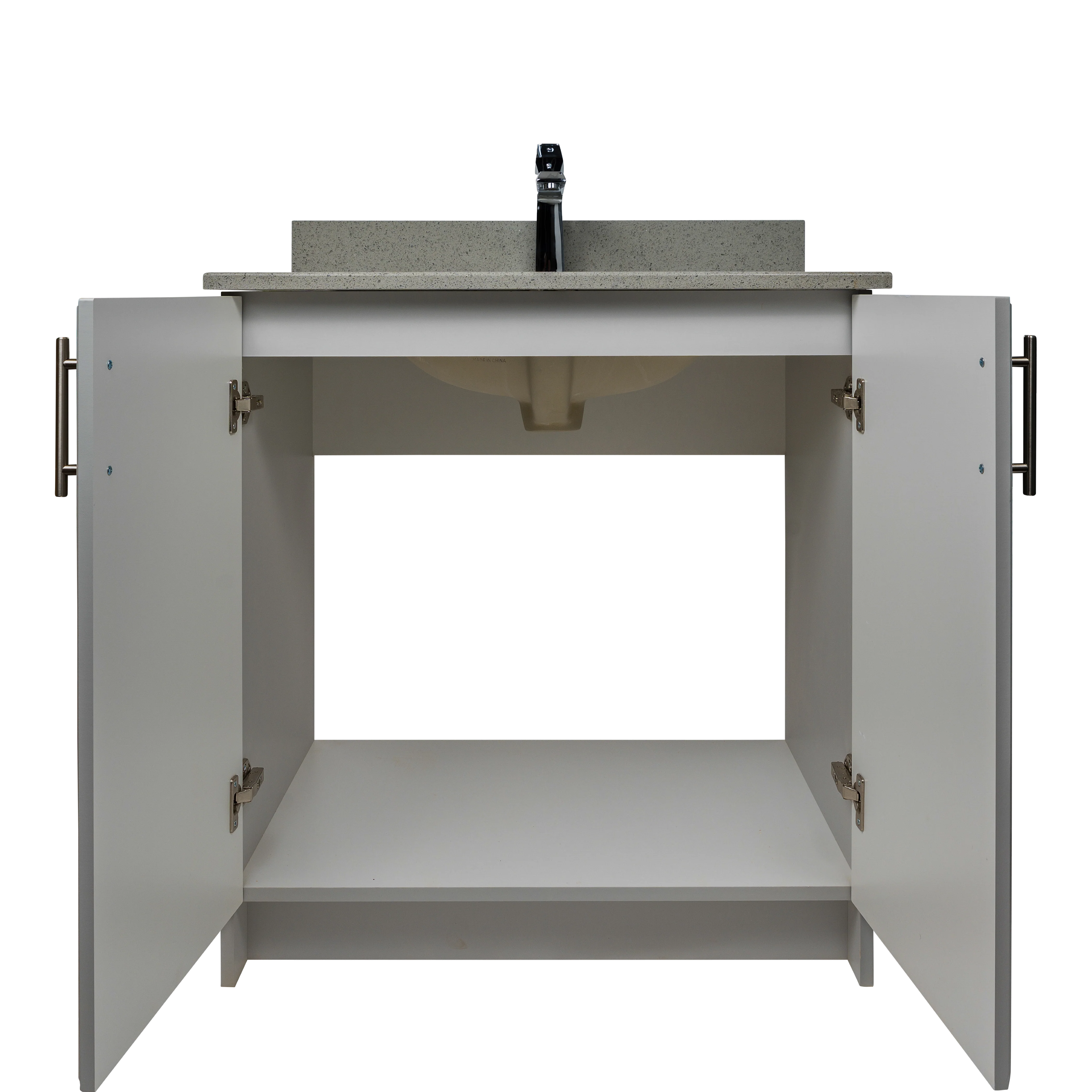 30" MDF - 2 Door - Light Grey - Raised Panel Doors - Image 3