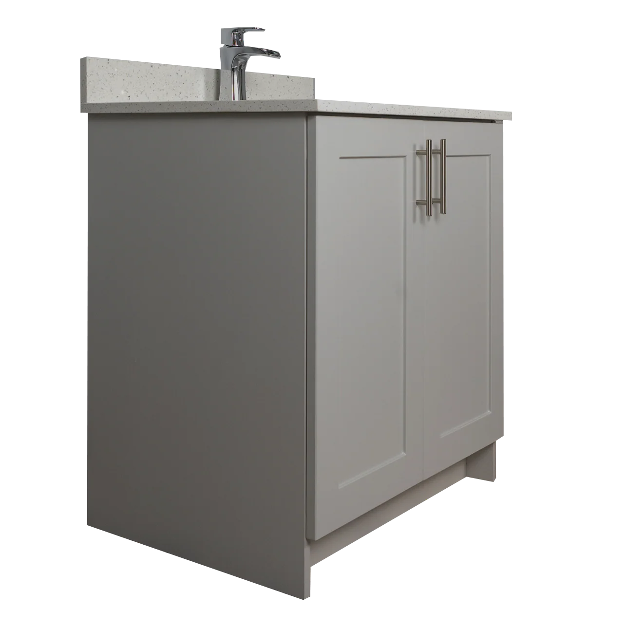 30" MDF - 2 Door - Light Grey - Shaker Doors - Softclose Hardware - Image 3