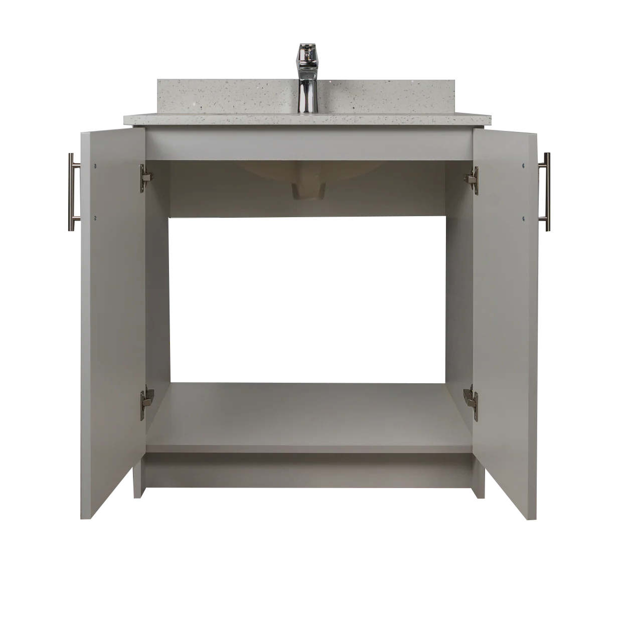 30" MDF - 2 Door - Light Grey - Shaker Doors - Softclose Hardware - Image 4