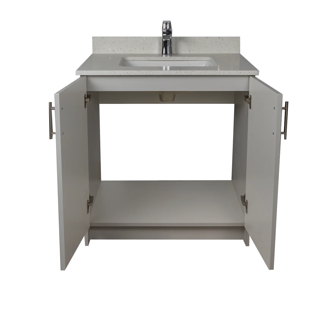30" MDF - 2 Door - Light Grey - Shaker Doors - Softclose Hardware - Image 5