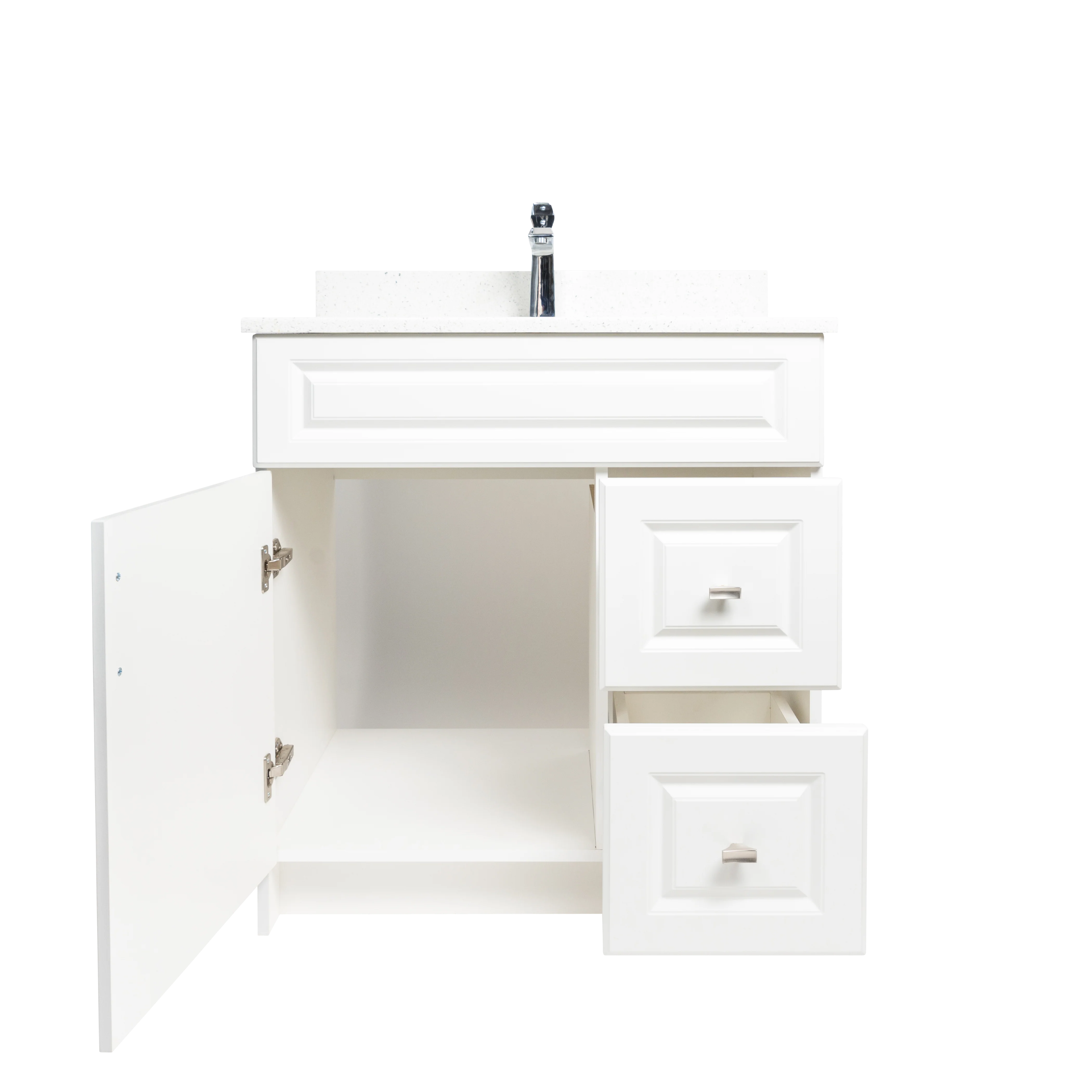 30" MDF - Right Side Draw - White - Raised Panel Doors - Image 3