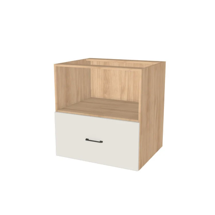 30" Wide Base Microwave Cabinet - (Hardrock Maple Melamine Boxes - Flat Panel Doors)
