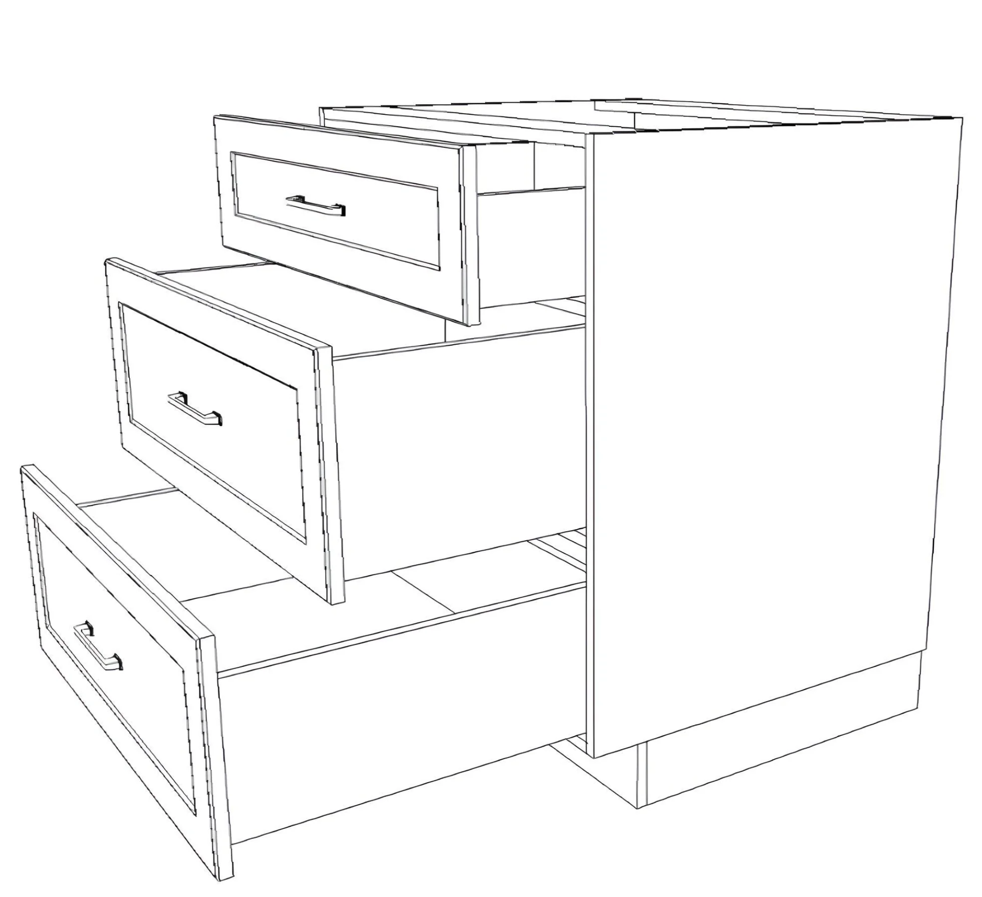 30" Wide Drawer Cabinet - Thermofoil Doors - Image 6