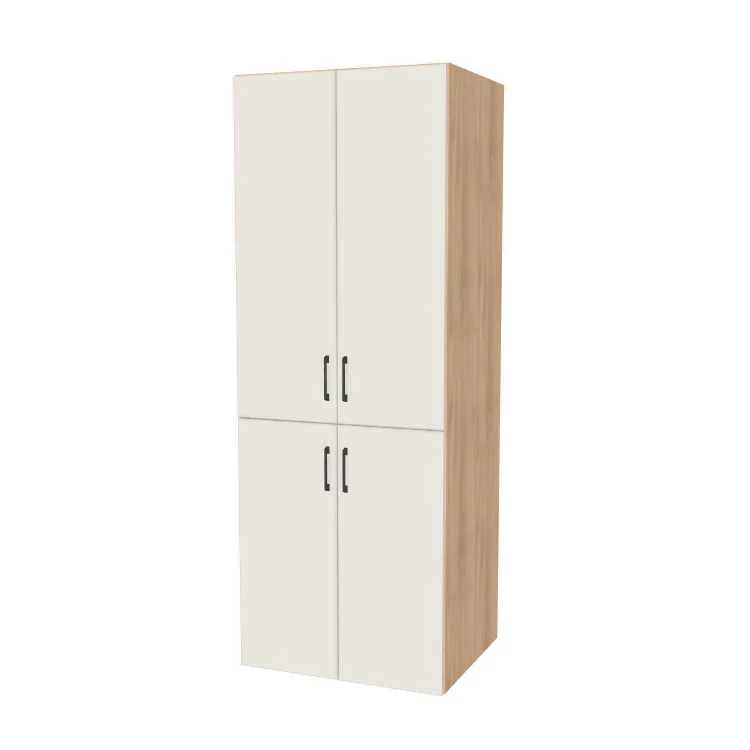 30" Wide Tall Pantry Cabinet - (Hardrock Maple Melamine Boxes - Flat Panel Doors) 24 D