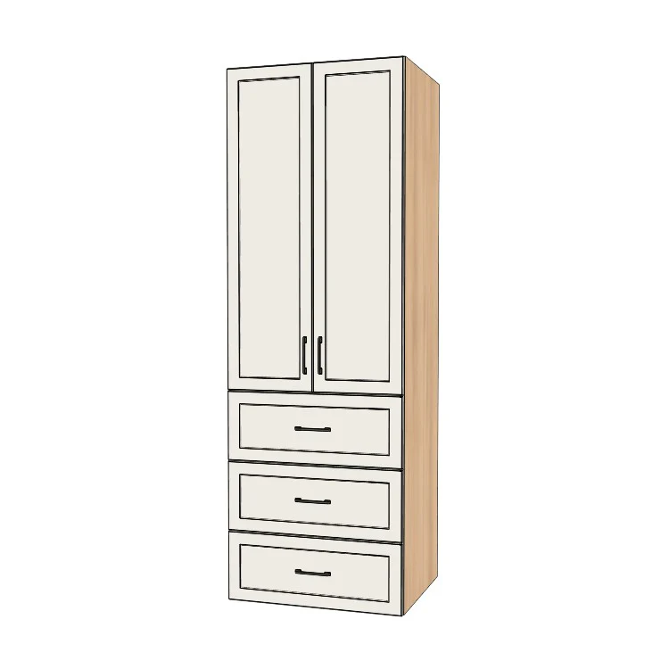 30" Wide Tall Pantry Cabinet with Drawer - (Ply Wood Boxes - Painted Doors) 24 D