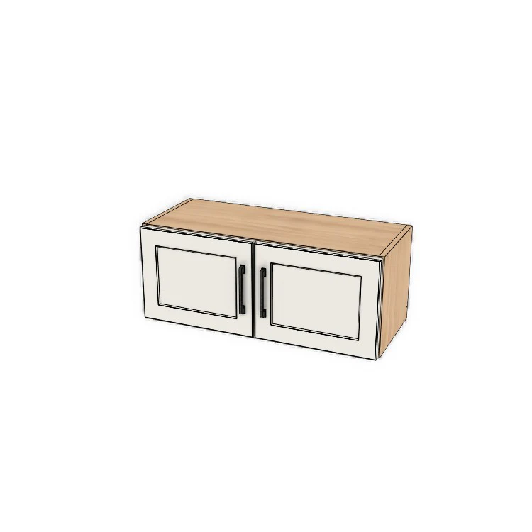 30" Wide x 12" High Fridge/Stove Cabinet - (Hardrock Maple Melamine Boxes - Thermofoil Doors)