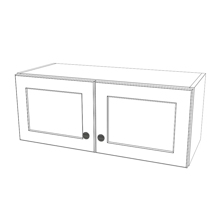 30" Wide x 12" High Wall Cabinet - (White Melamine Cabinets - Thermofoil Doors)