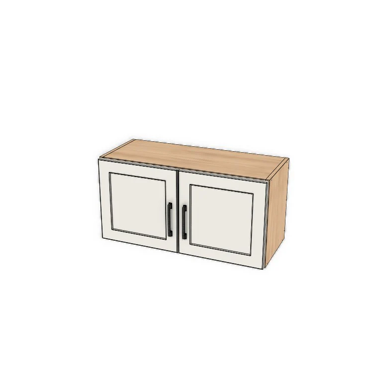 30" Wide x 15" High Fridge/Stove Cabinet - (Hardrock Maple Melamine Boxes - Painted Doors)
