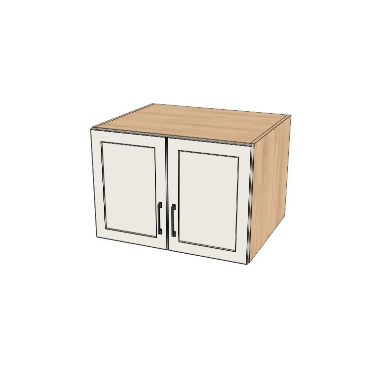 30" Wide x 21" High x 24" Deep Fridge/Stove Cabinet - (Hardrock Maple Melamine Boxes - Thermofoil Doors)