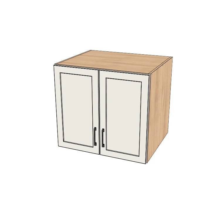 30" Wide x 27" High x 24" Deep Fridge/Stove Cabinet - (Hardrock Maple Melamine Boxes - Thermofoil Doors)