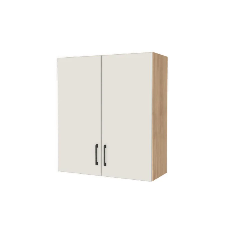 30" Wide x 34" High Wall Cabinet - (Hardrock Maple Melamine Boxes - Flat Panel Doors)