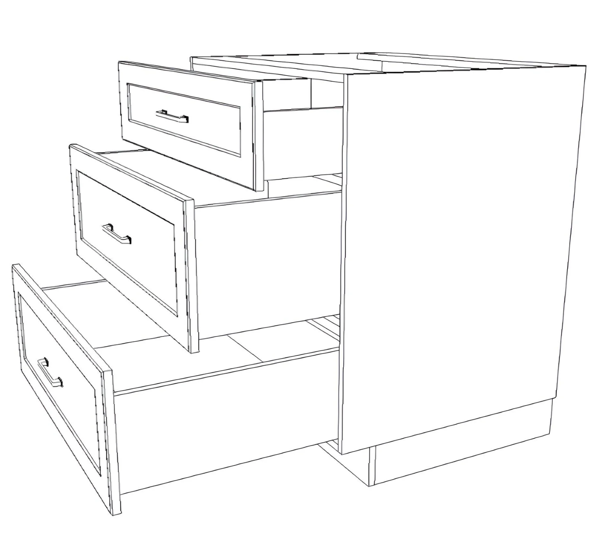 31" Wide Drawer Cabinet - Painted Doors - Image 6
