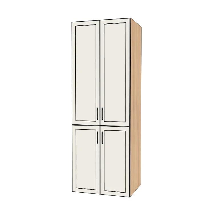 31" Wide Tall Pantry Cabinet - (Hardrock Maple Melamine Boxes - Thermofoil Doors) 24 D