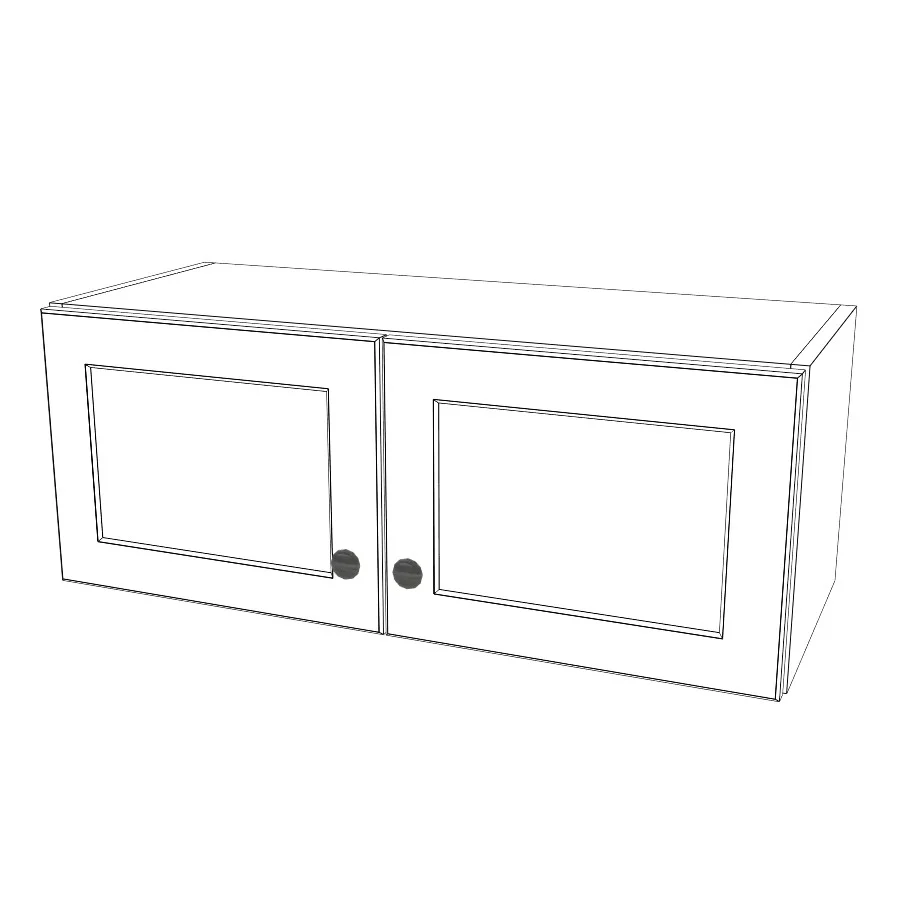 31" Wide x 12" High Wall Cabinet - (White Melamine Cabinets - Thermofoil Doors)