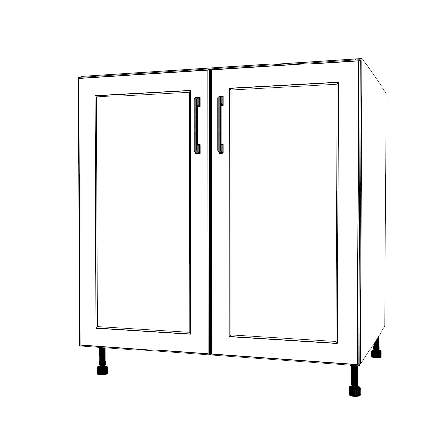 32" Wide Base Cabinet - Sink Cabinet - No Back - Thermofoil Doors