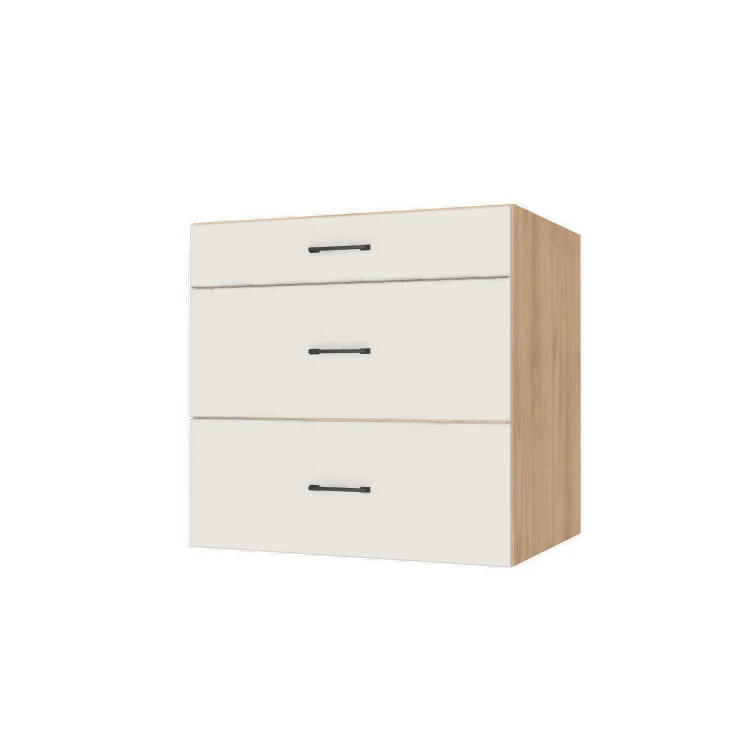 32" Wide Drawer Cabinet - (Hardrock Maple Melamine Boxes - Flat Panel Doors)