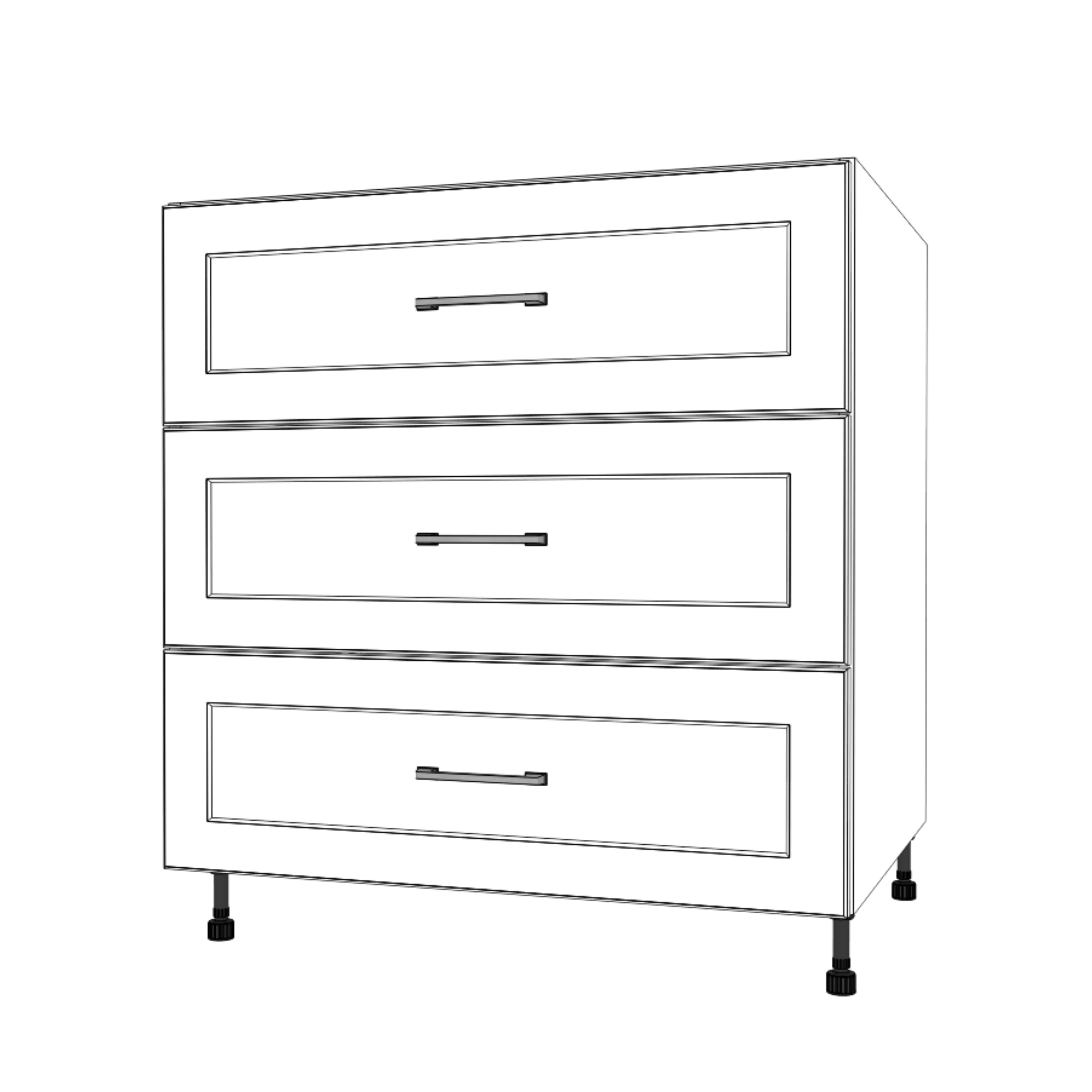 32" Wide Drawer Cabinet - Painted Doors - Image 4