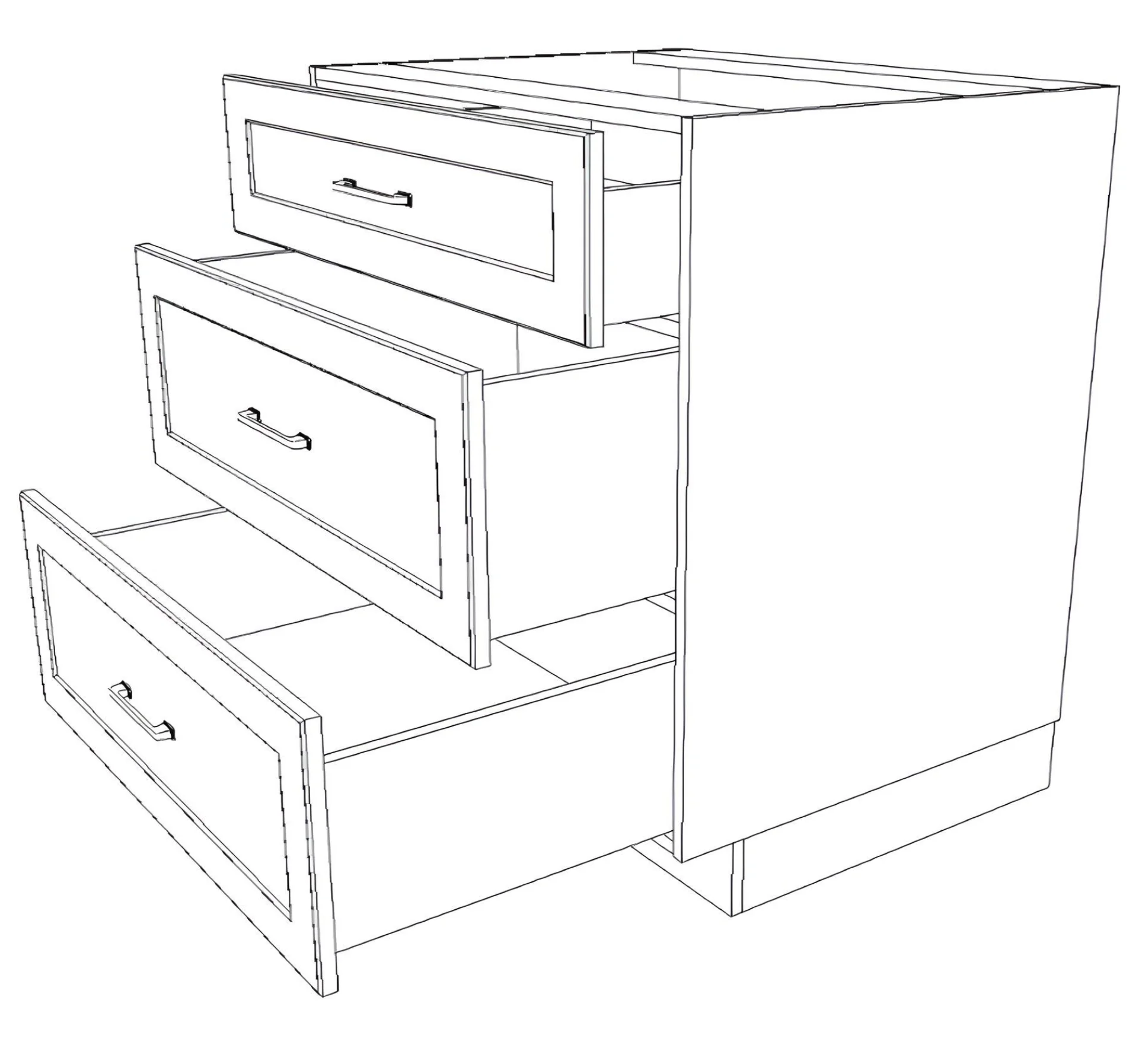 32" Wide Drawer Cabinet - Painted Doors - Image 6