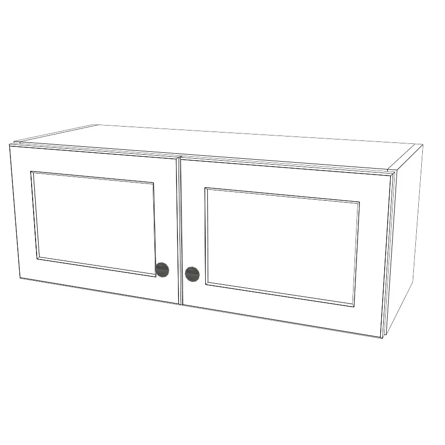32" Wide x 12" High Wall Cabinet - (White Melamine Cabinets - Thermofoil Doors)