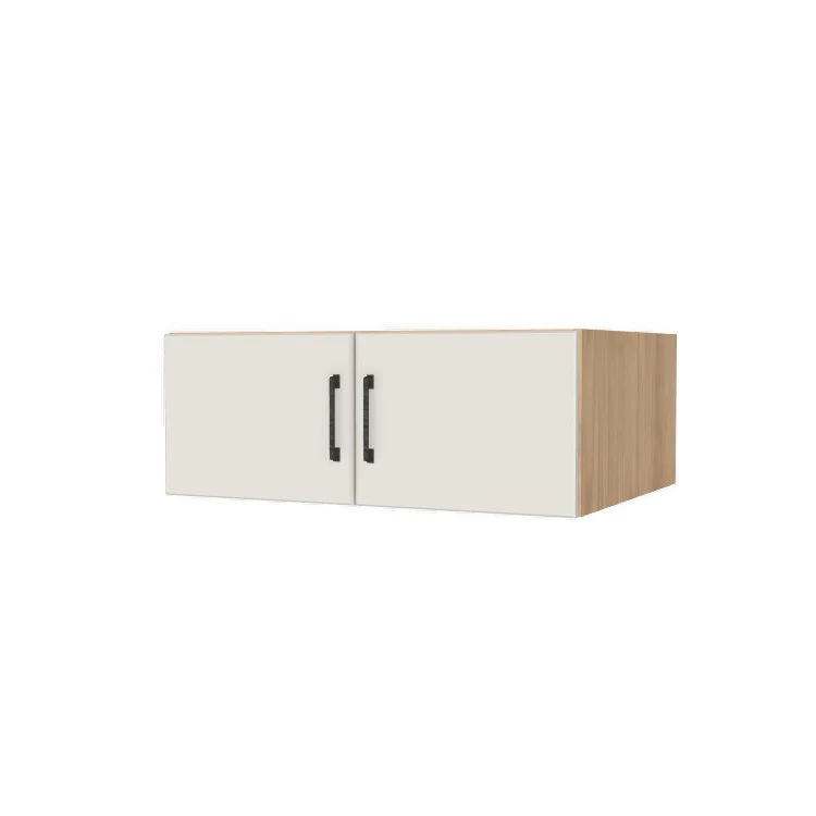 32" Wide x 12" High x 24" Deep Fridge/Stove Cabinet - (Hardrock Maple Melamine Boxes - Flat Panel Doors)