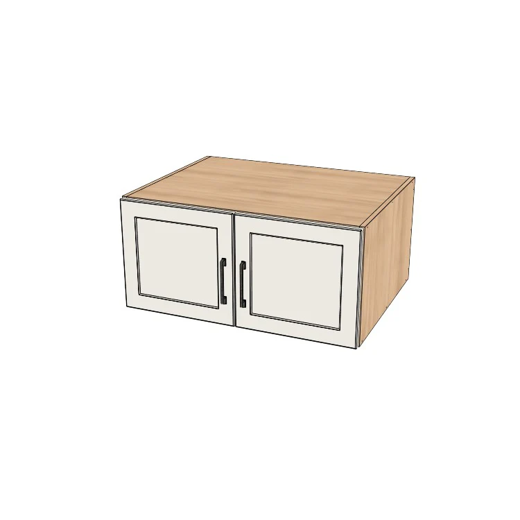 32" Wide x 15" High x 24" Deep Fridge/Stove Cabinet - (Hardrock Maple Melamine Boxes - Thermofoil Doors)