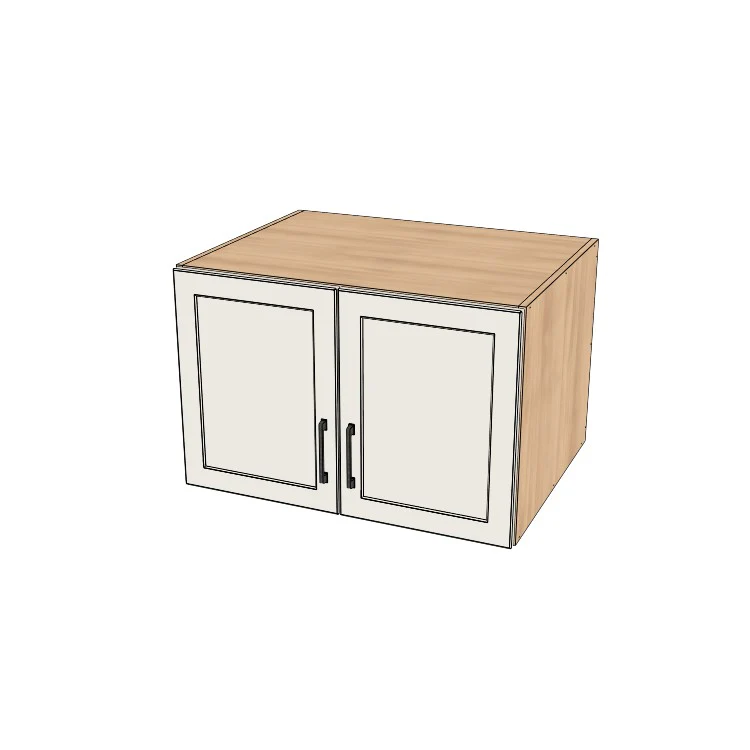 32" Wide x 21" High x 24" Deep Fridge/Stove Cabinet - (Hardrock Maple Melamine Boxes - Thermofoil Doors)