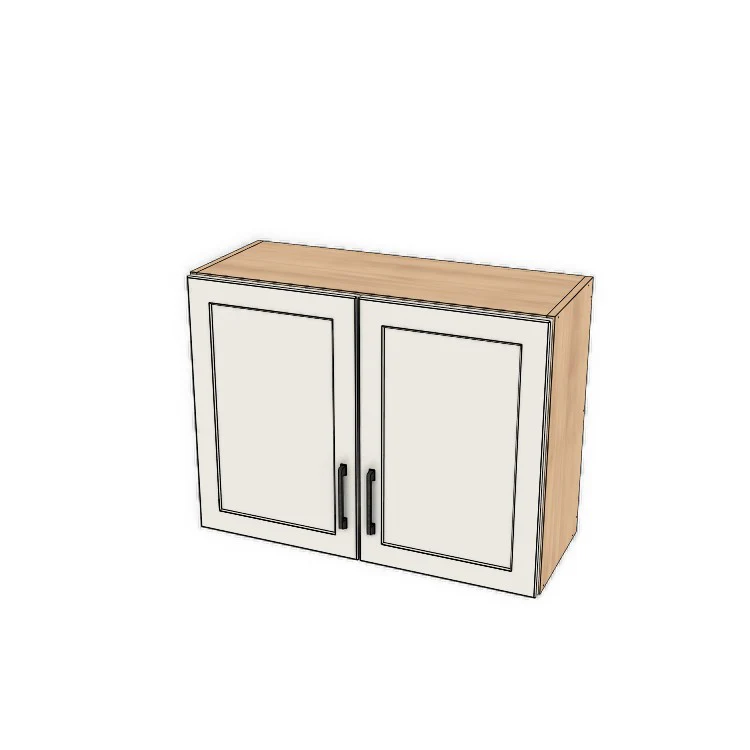 32" Wide x 24" High Fridge/Stove Cabinet - (Hardrock Maple Melamine Boxes - Thermofoil Doors)