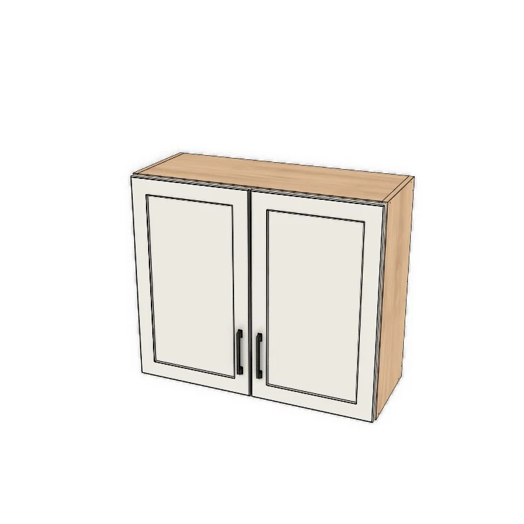 32" Wide x 27" High Fridge/Stove Cabinet - (Hardrock Maple Melamine Boxes - Thermofoil Doors)