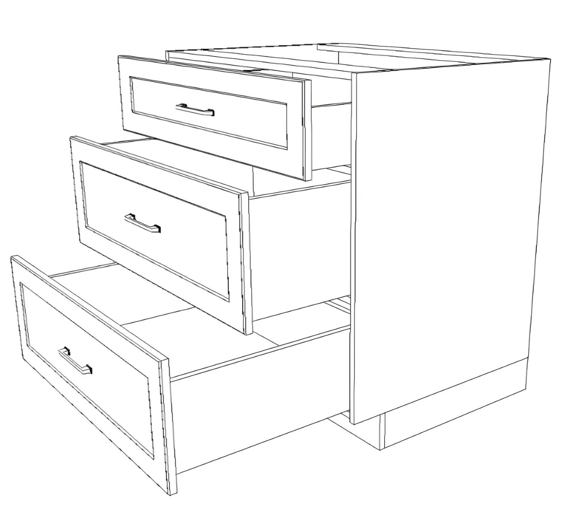 33" Wide Drawer Cabinet - Painted Doors - Image 6
