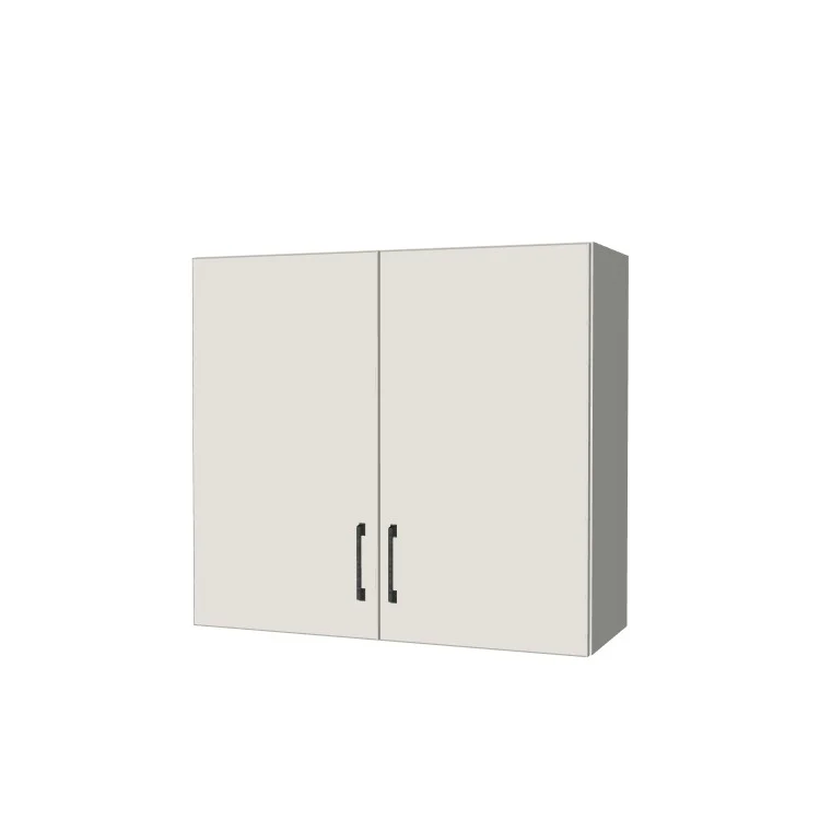 33" Wide x 30" High Wall Cabinet - (White Melamine Boxes - Flat Panel Doors)