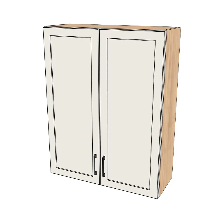 33" Wide x 42" High Wall Cabinet - (Hardrock Maple Melamine Boxes - Thermofoil Doors)