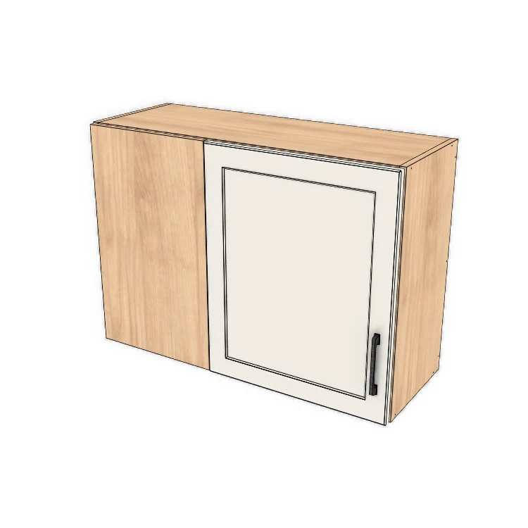 34" Wide 24" High Blind Corner Wall Cabinet - Door on Right/Left Side - (Ply Wood Boxes - Thermofoil Doors)