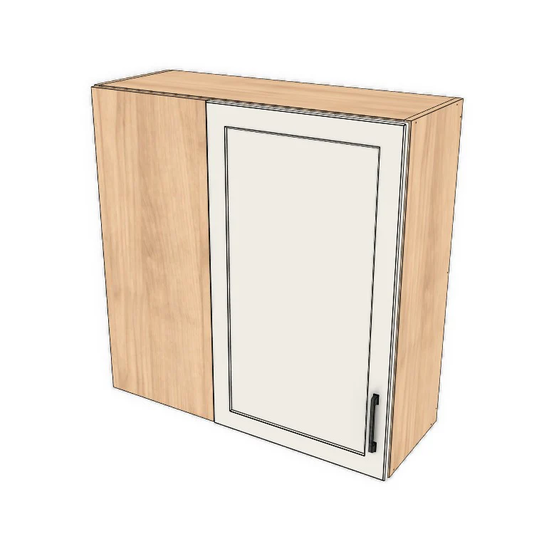 34" Wide 34" High Blind Corner Wall Cabinet - Door on Right/Left Side - (Ply Wood Boxes - Painted Doors)