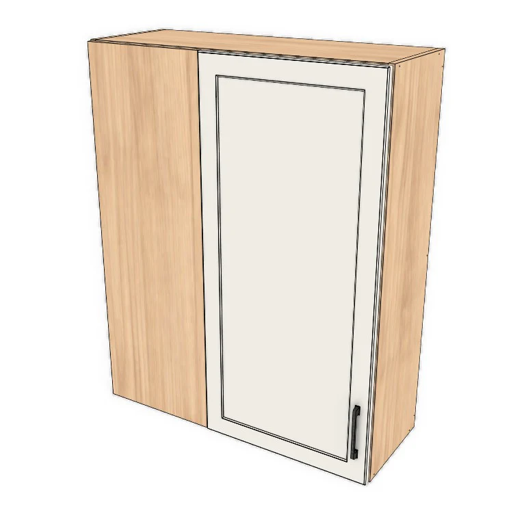 34" Wide 42" High Blind Corner Wall Cabinet - Door on Right/Left Side - (Ply Wood Boxes - Painted Doors)