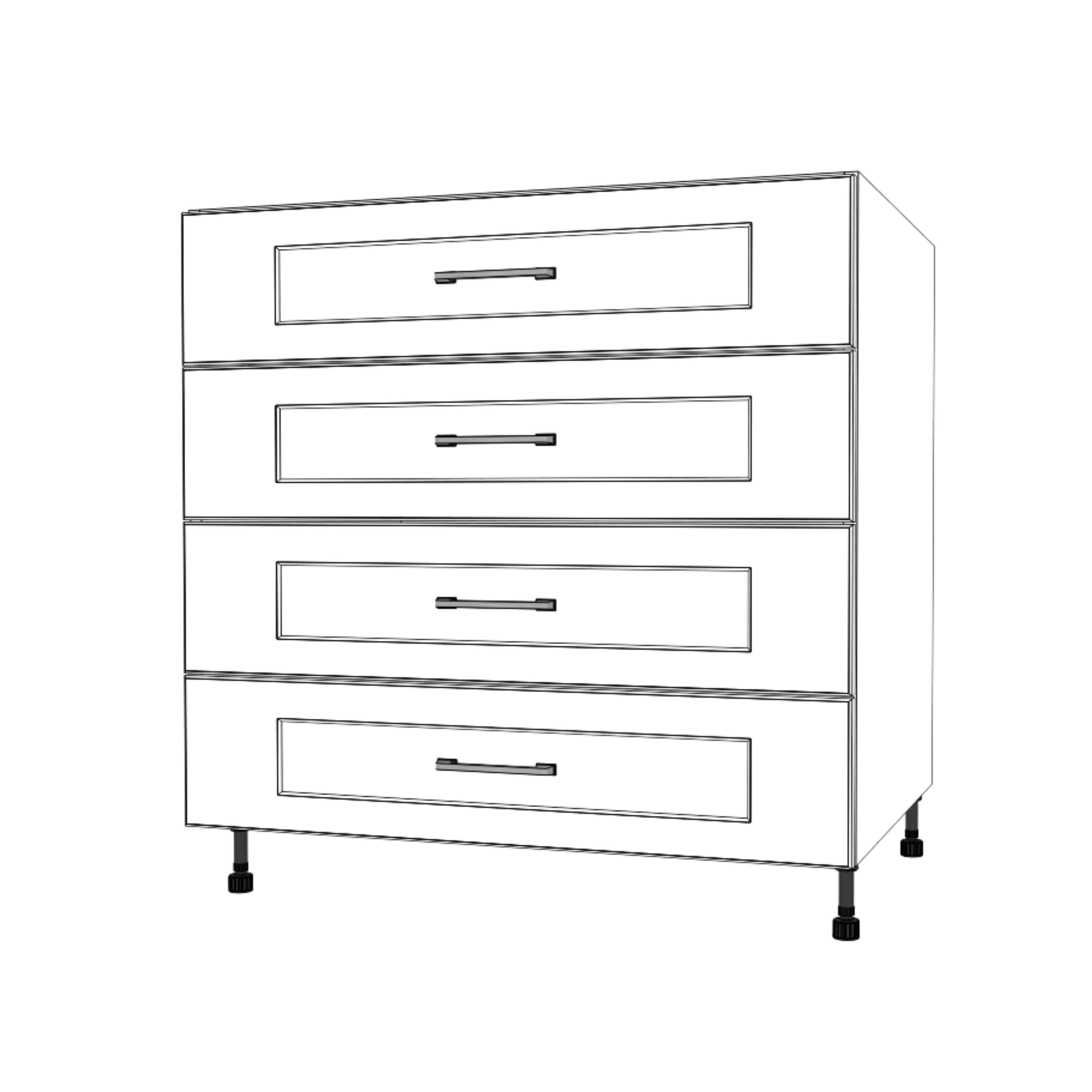 34" Wide Drawer Cabinet - Painted Doors - Image 3
