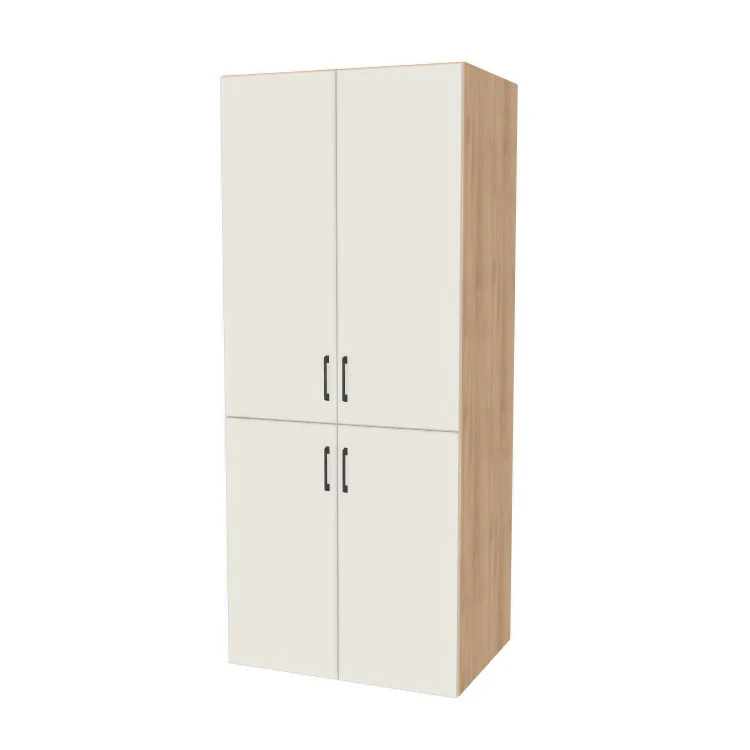 34" Wide Tall Pantry Cabinet - (Hardrock Maple Melamine Boxes - Flat Panel Doors) 24 D