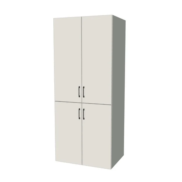 34" Wide Tall Pantry Cabinet - (White Melamine Boxes - Flat Panel Doors) 24 D