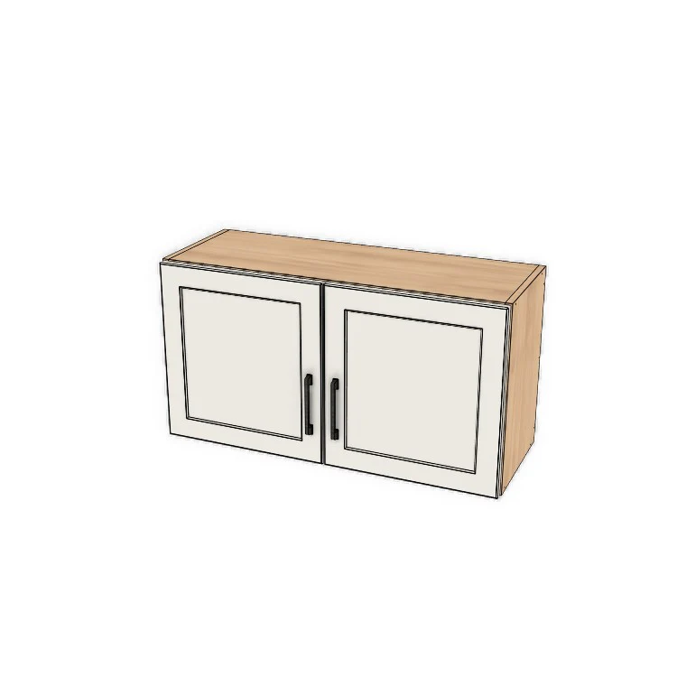 34" Wide x 18" High Fridge/Stove Cabinet - (Hardrock Maple Melamine Boxes - Thermofoil Doors)