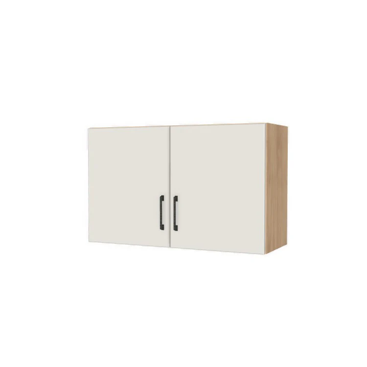 34" Wide x 21" High Fridge/Stove Cabinet - (Hardrock Maple Melamine Boxes - Flat Panel Doors)