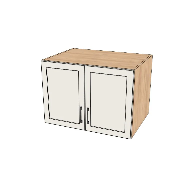34" Wide x 24" High x 24" Deep Fridge/Stove Cabinet - (Hardrock Maple Melamine Boxes - Thermofoil Doors)